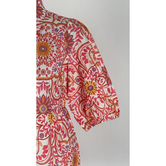 Talulah Malia Floral Puff Sleeve Tiered Mini Dress Womens Size Medium New Pink - Picture 6 of 11